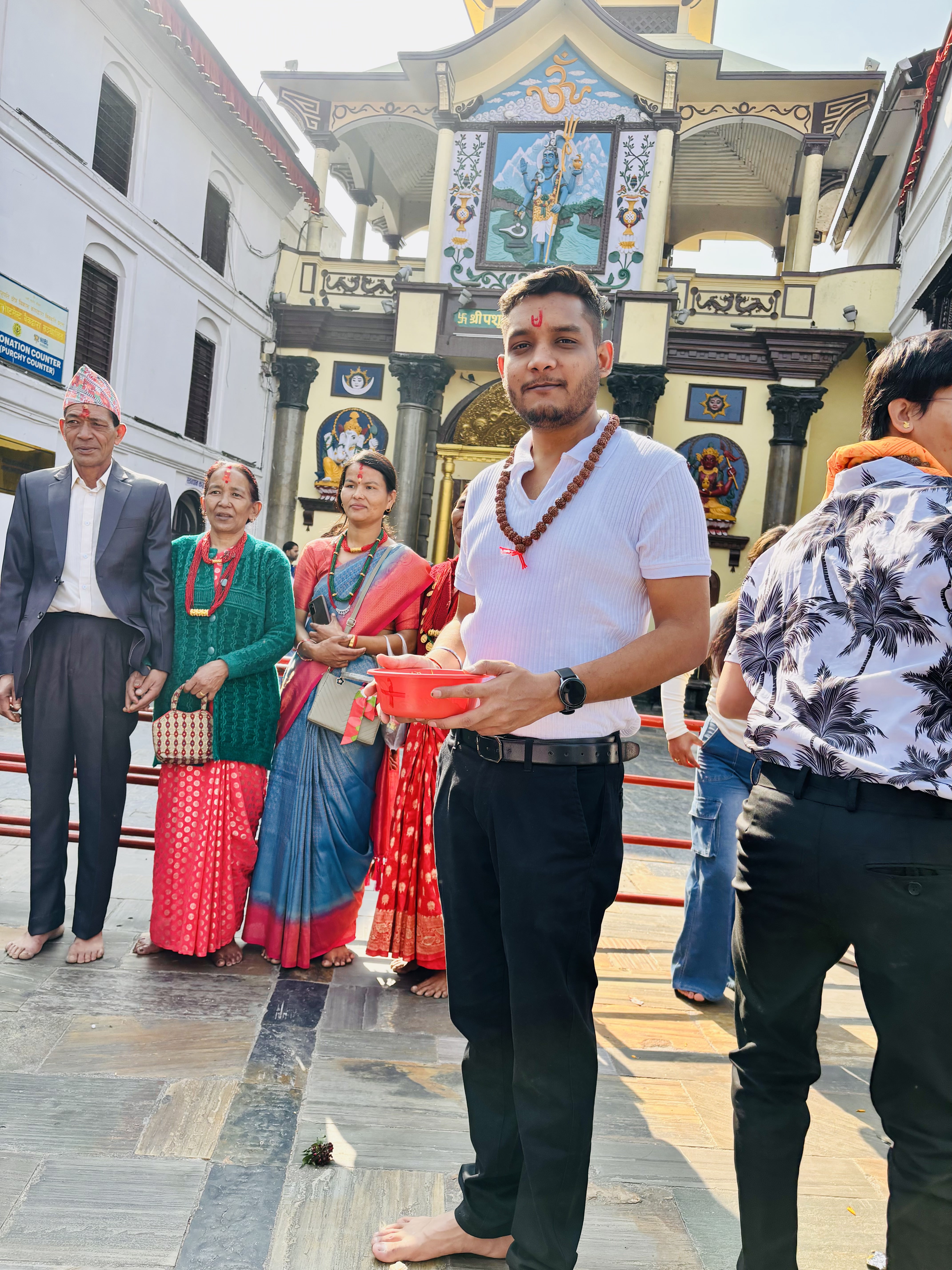 At the sacred Pashupatinath Temple
